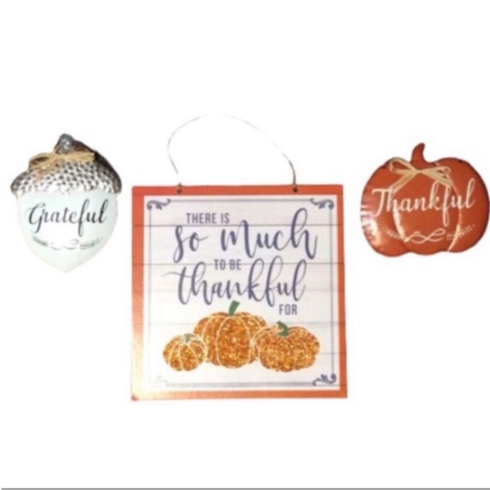 UNBRANDED Acorn Pumpkin AUTUMNAL Home Decor Wall ART With Heartfelt Messages